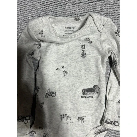 Carters Bodysuits Pants Set Baby Newborn NB Multicolor Floral Farm 8pc Lot - Picture 3 of 9